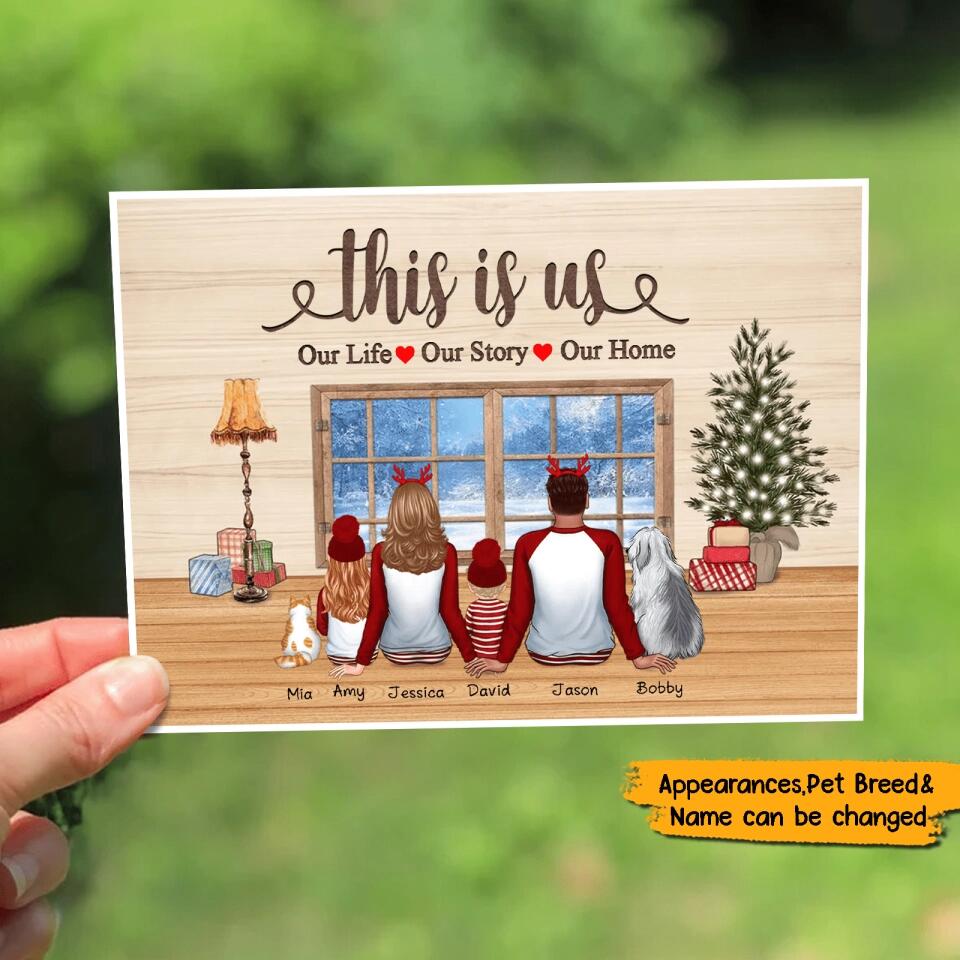 This Is Us-Personalized Couple Back View Family Christmas Postcard