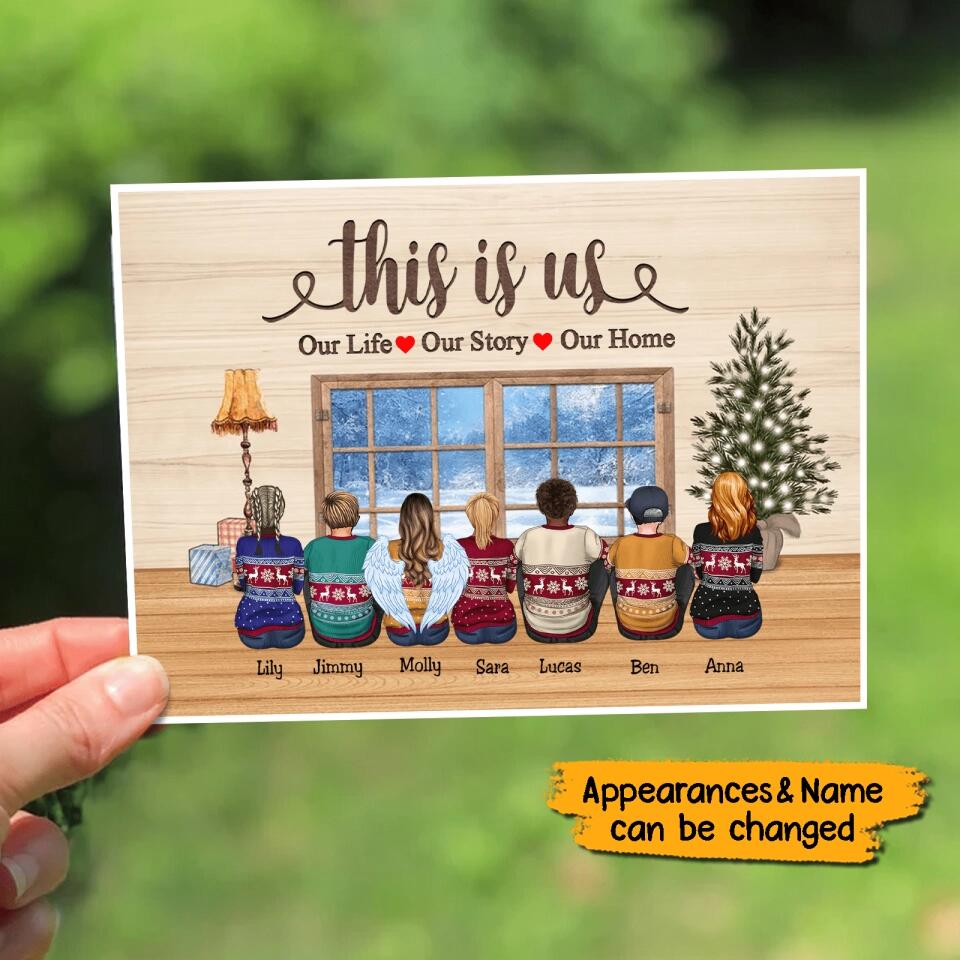 This Is Us-Personalized Family In Living Room Christmas Postcard