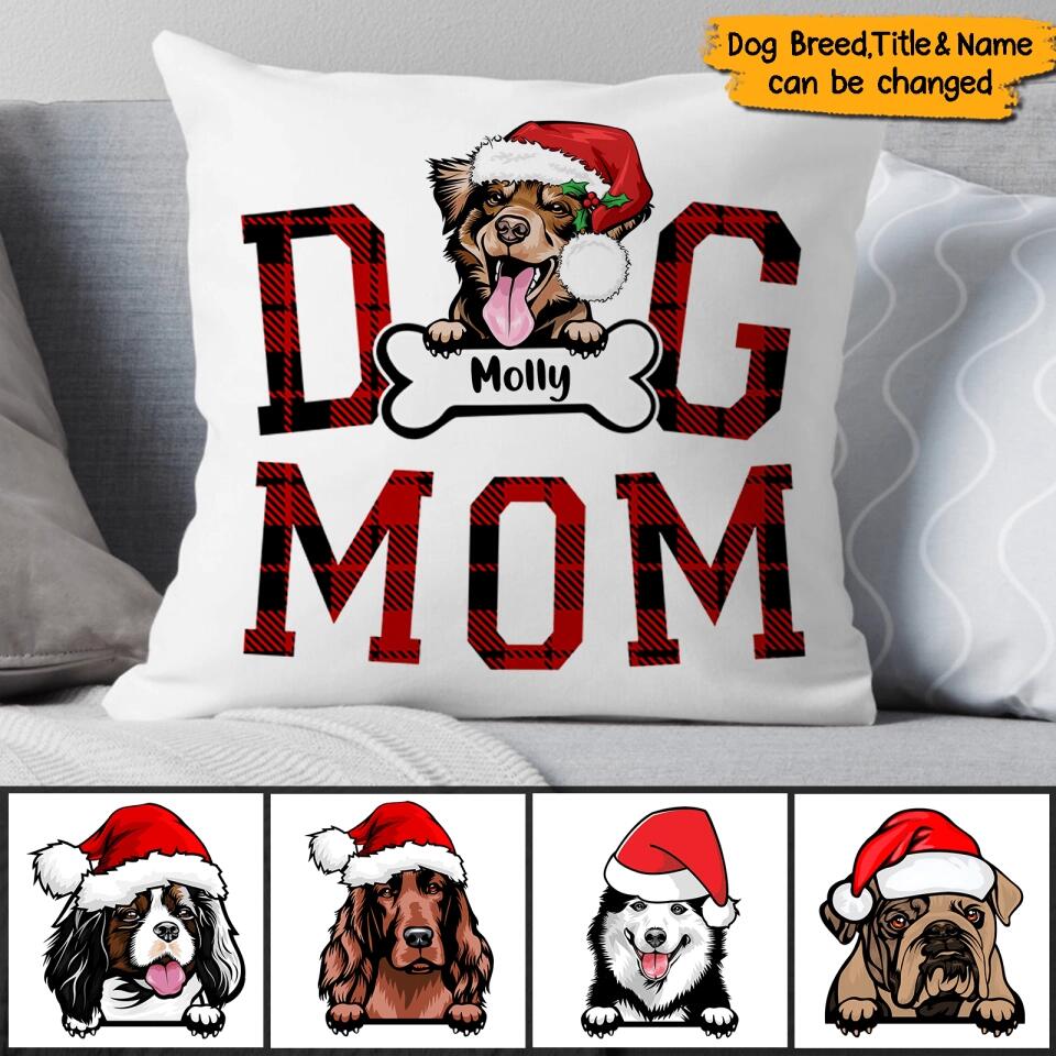 Personalized Dog Mom/Dad Christmas Gift Pillow