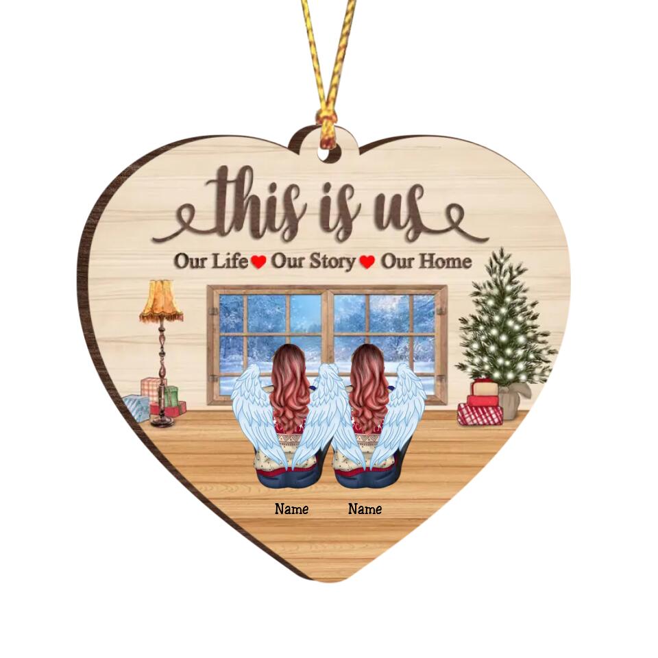 This Is Us-Personalized Family Heart Shape Christmas Ornament