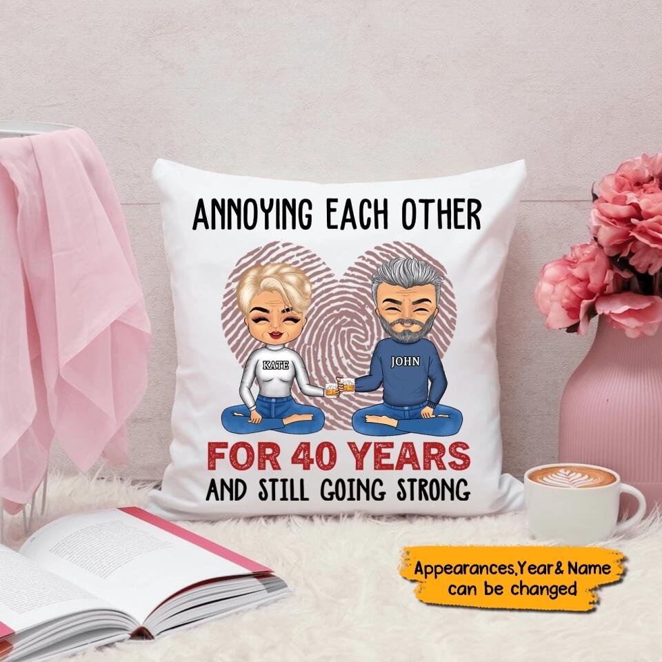 Annoying Each Other For 12 Years, And Still Going Strong - Personalized Couple Pillow