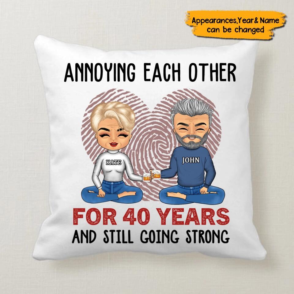 Annoying Each Other For 12 Years, And Still Going Strong - Personalized Couple Pillow