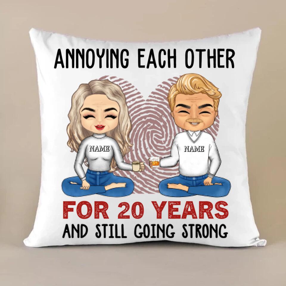 Annoying Each Other For 12 Years, And Still Going Strong - Personalized Couple Pillow