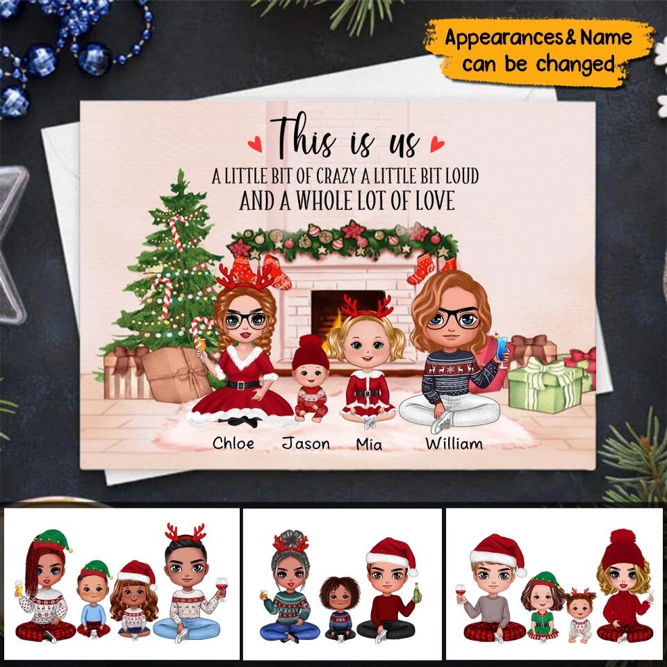 Personalized Family Christmas Postcard - This is Us - Gift for Family,Up to 4 Kids