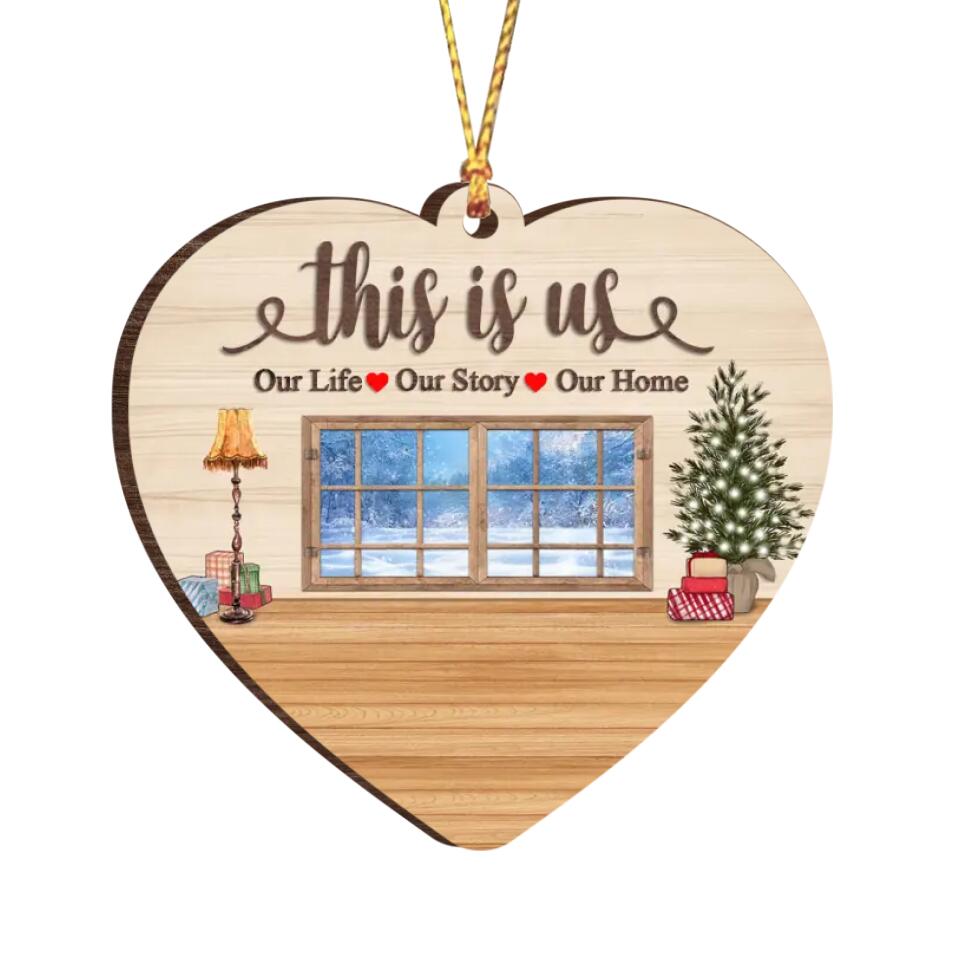 This Is Us-Personalized Couple Family Heart Shape Christmas Ornament