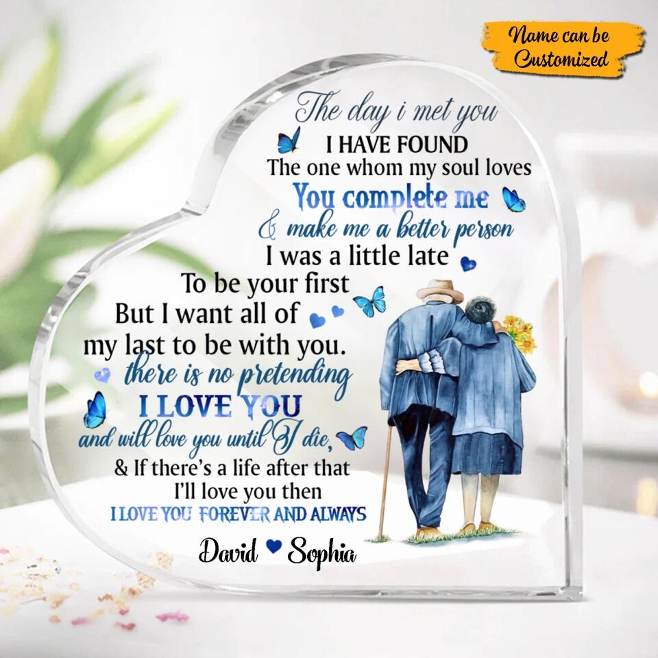 The Day I Met You I Have Found The On-Personalized Couple Heart-Shaped Acrylic Plaque,Family Gift For Couple