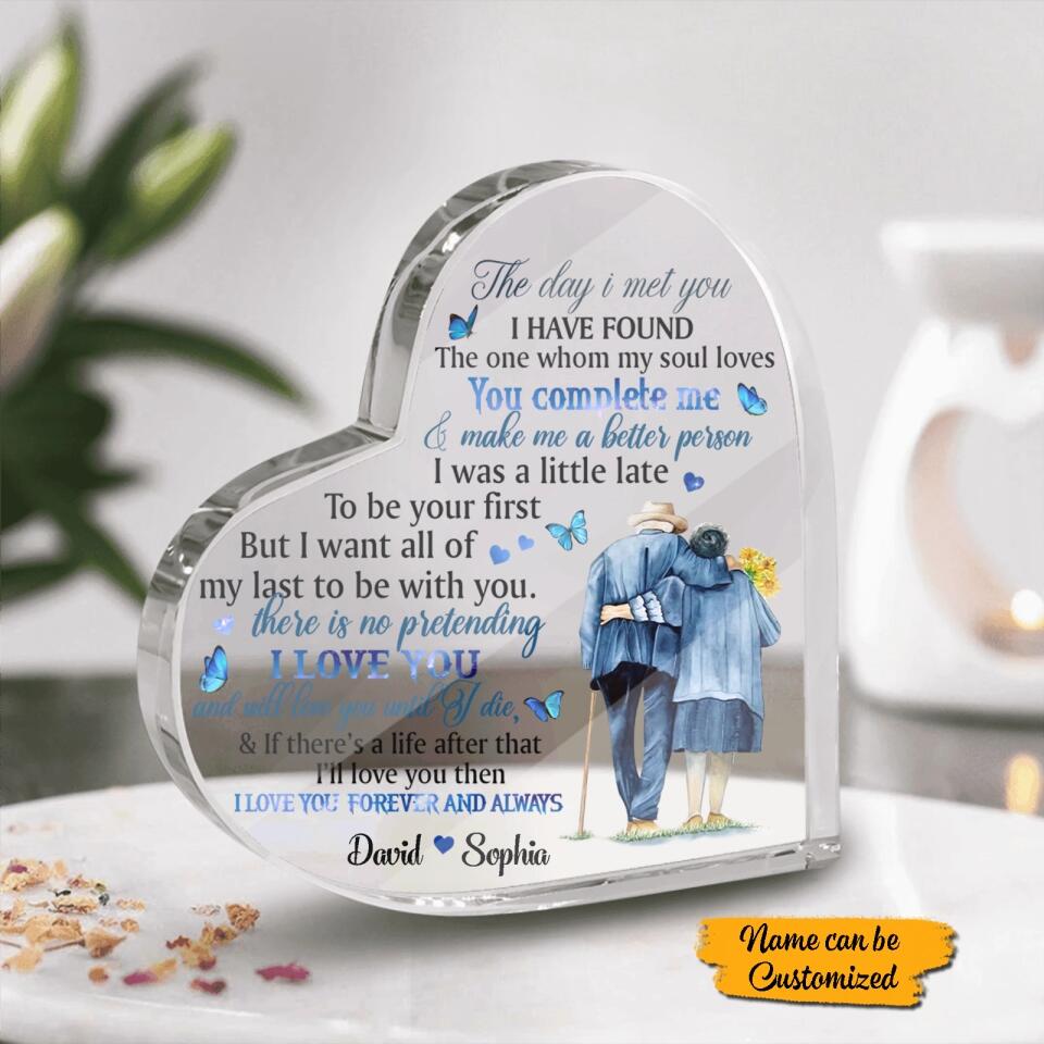 The Day I Met You I Have Found The On-Personalized Couple Heart-Shaped Acrylic Plaque,Family Gift For Couple