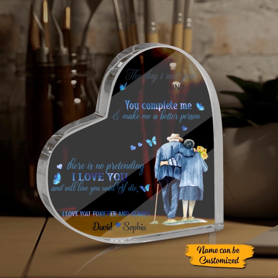 The Day I Met You I Have Found The On-Personalized Couple Heart-Shaped Acrylic Plaque,Family Gift For Couple