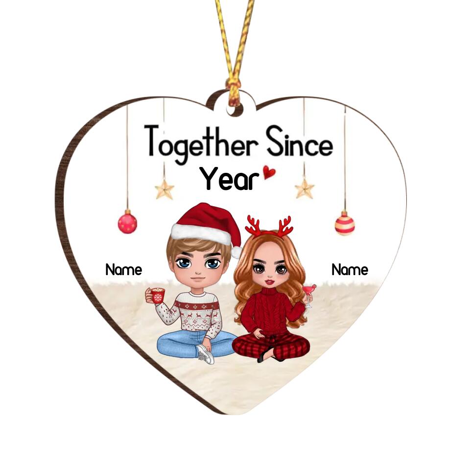 Together Since(Year) - Personalized Couple Heart Shape Christmas Ornament