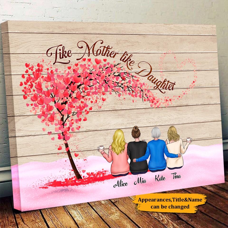 Personalized Mother&Daughter Memorial Canvas Ornament - Gift For Family