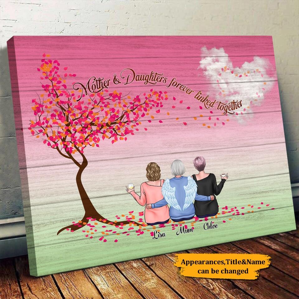 Personalized Grandma&Mother&Daughter Memorial Canvas - Christmas Gift For Daughter And Mother