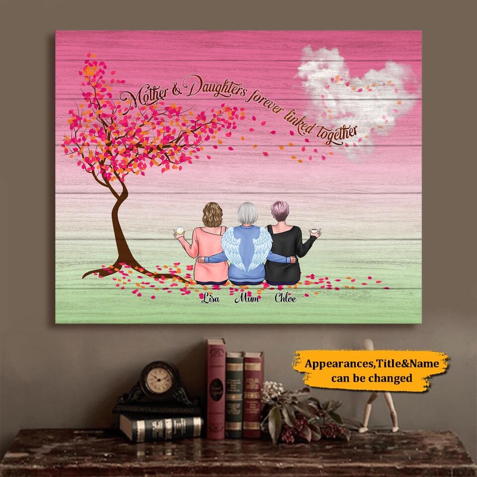 Personalized Grandma&Mother&Daughter Memorial Canvas - Christmas Gift For Daughter And Mother