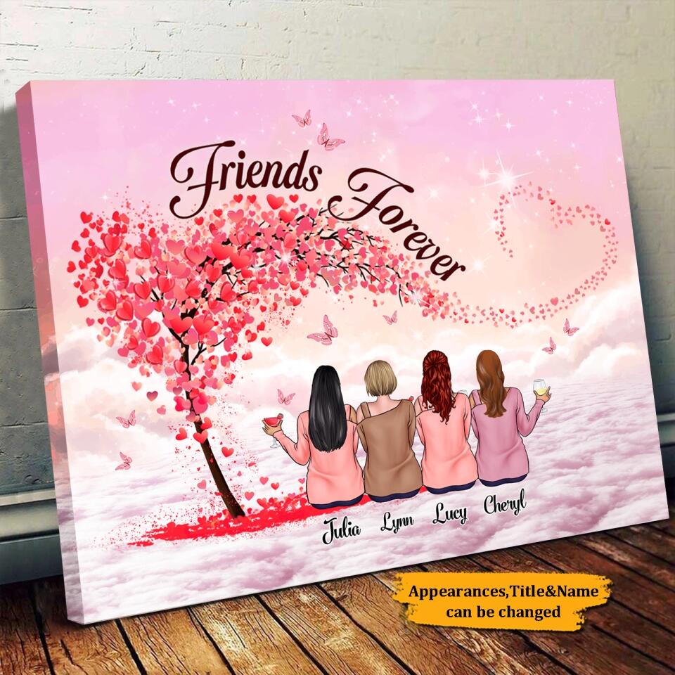 Life Is Better With Friend/Sister - Personalized Pink
 Christmas Gift - Wrapped Canvas - Gift For Friends, Sisters