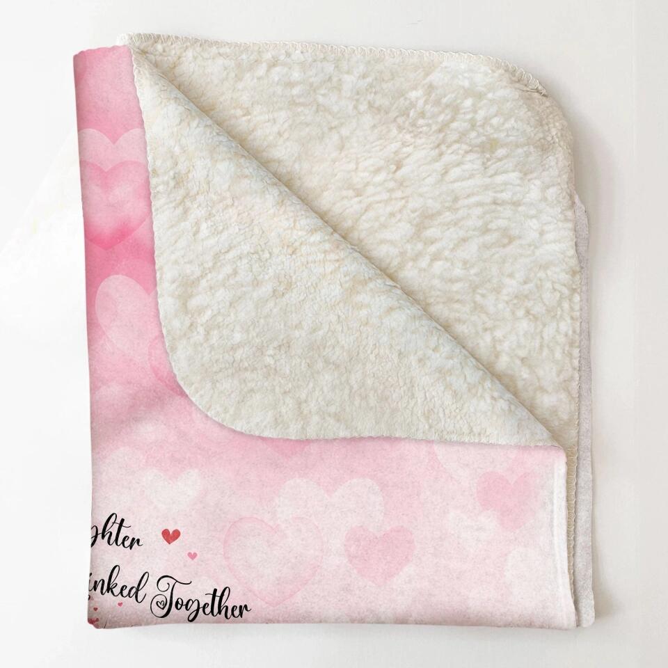 Mother And Daughters Forever Linked Together - Personalized Blanket - Christmas, Memorial, Loving Gift For Mother, Mom, Daughter