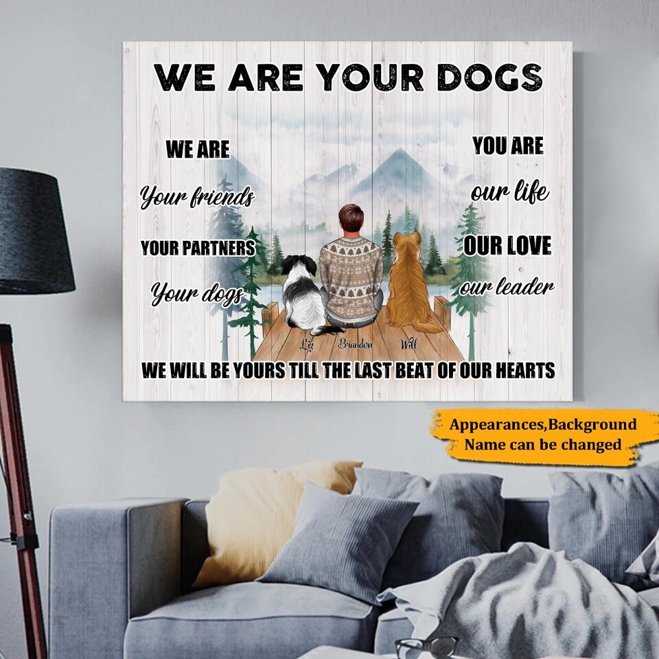 Girl/Boy and Dogs Canvas - I Am Your Dog I Am Your Friend Your Partner - Personalized Wrapped Canvas