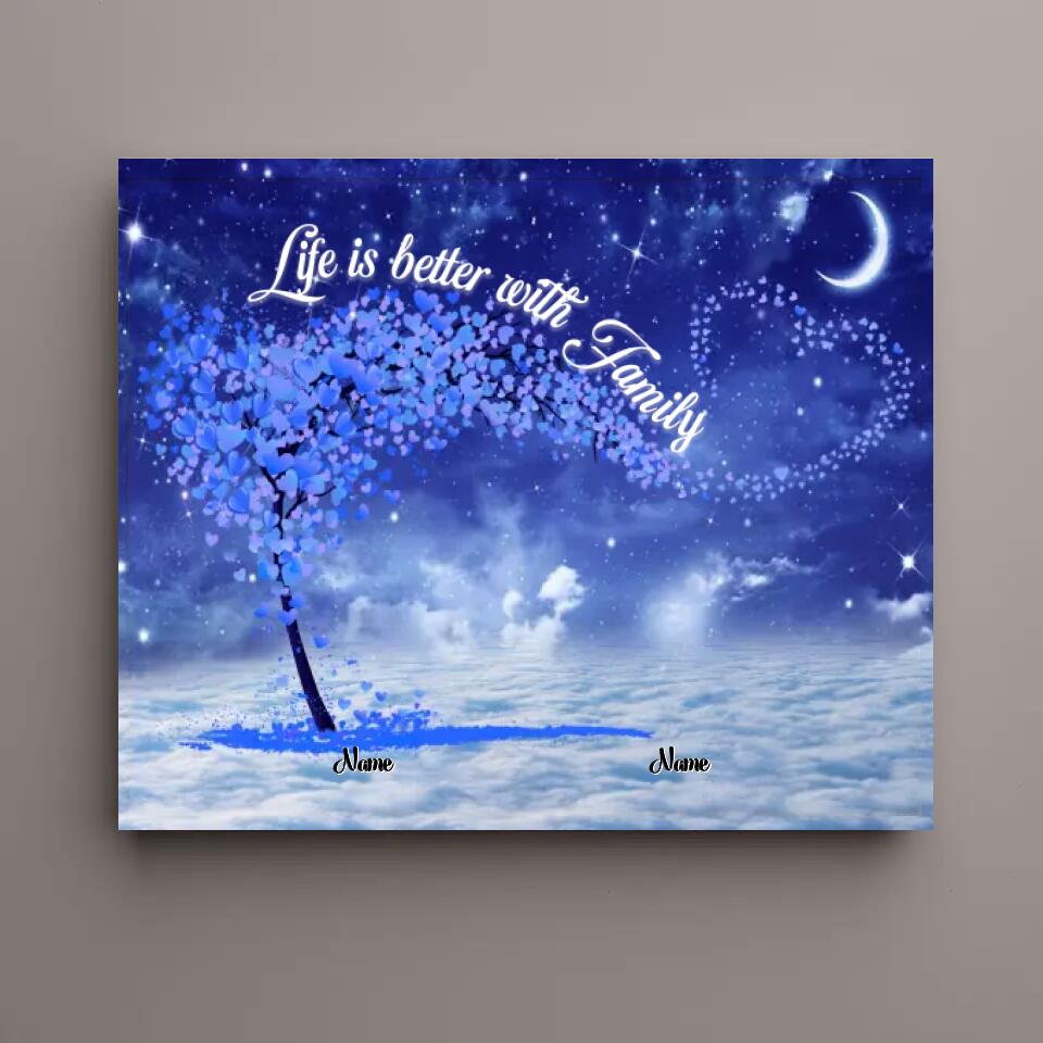 Life Is Better With Family - Personalized Starry Sky
 Christmas Gift - Wrapped Canvas - Gift For Family