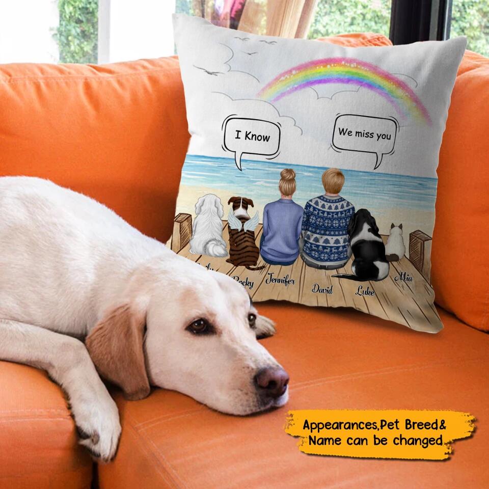 We Still Talk About You - Personalized Couple And Dog&Cat Memorial Pillow