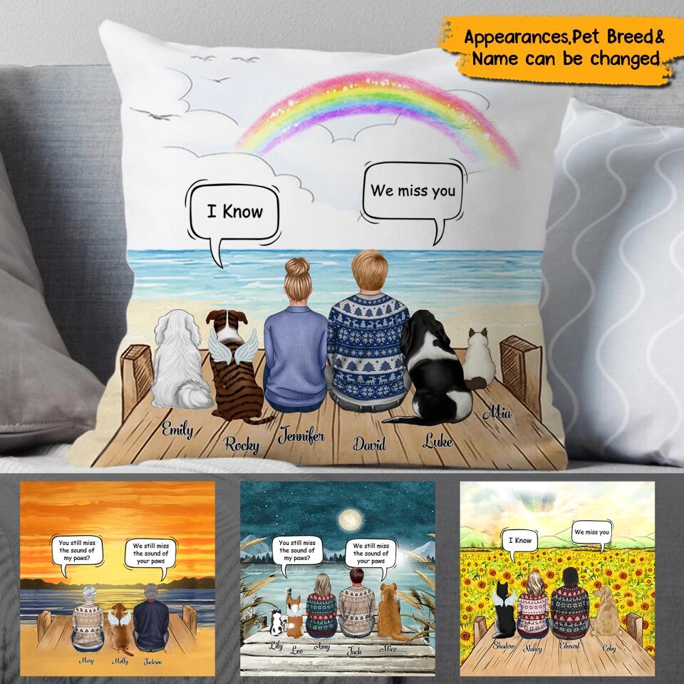 We Still Talk About You - Personalized Couple And Dog&Cat Memorial Pillow