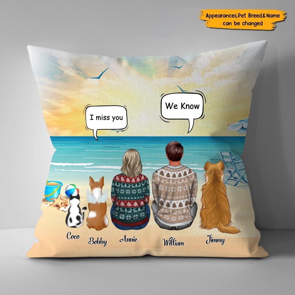 We Still Talk About You - Personalized Couple And Dog&Cat Memorial Pillow