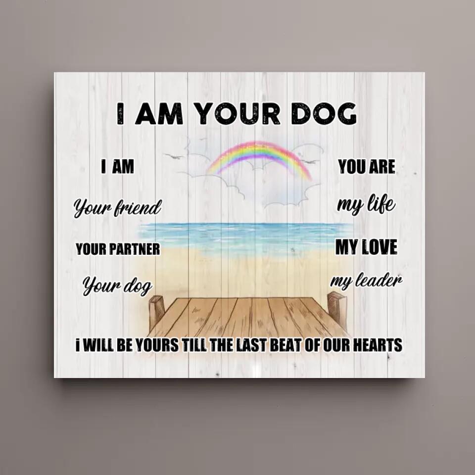 Girl/Boy and Dogs Canvas - I Am Your Dog I Am Your Friend Your Partner - Personalized Wrapped Canvas