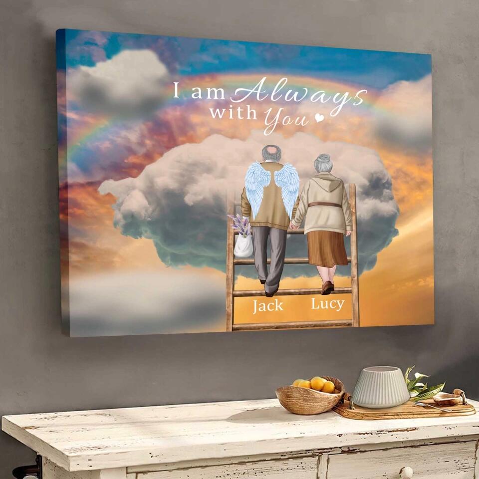 Personalized Memorial Old Couple Canvas - I Am Always With You