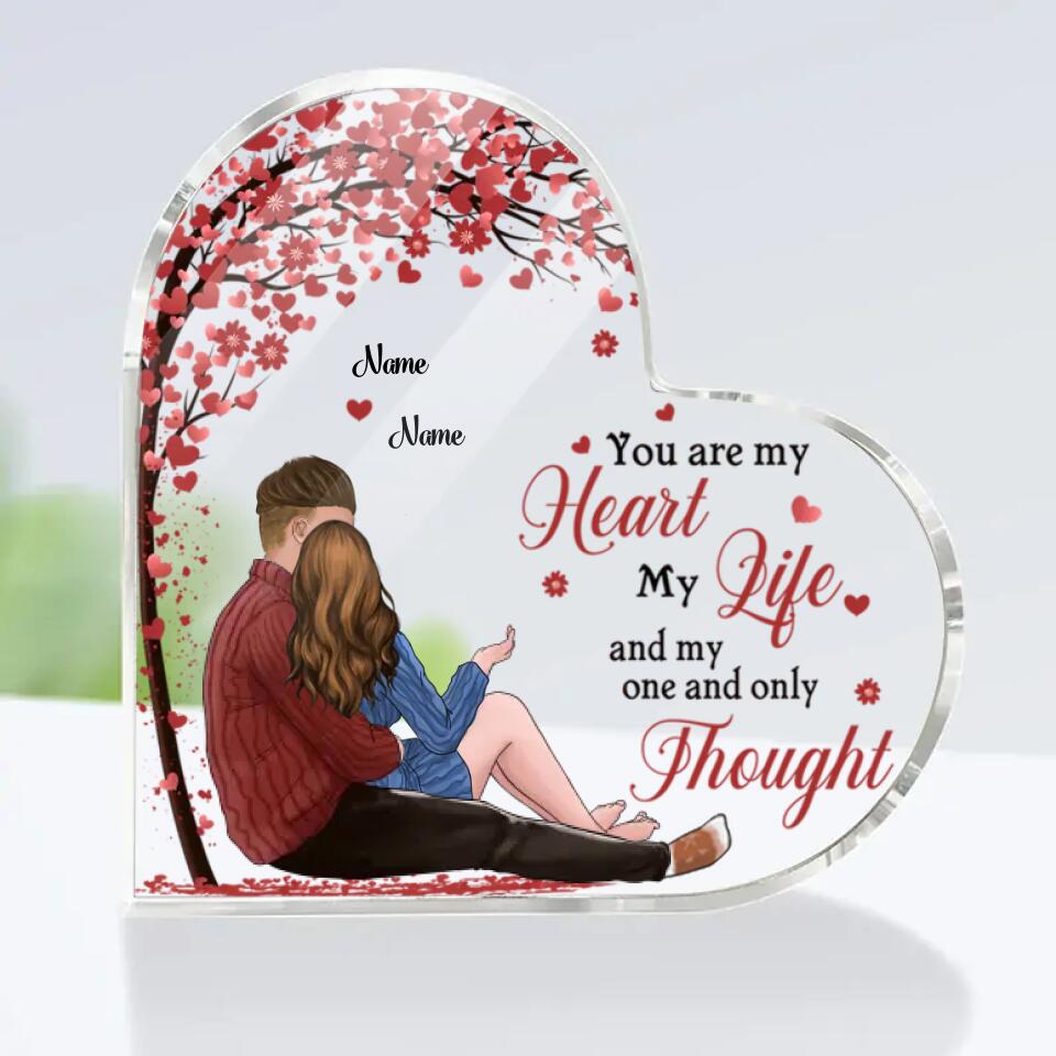 You Are My Heart My Life - Personalized Couple Heart Shaped Acrylic Plaque