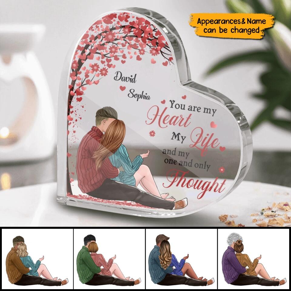 You Are My Heart My Life - Personalized Couple Heart Shaped Acrylic Plaque