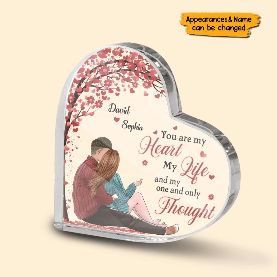 You Are My Heart My Life - Personalized Couple Heart Shaped Acrylic Plaque