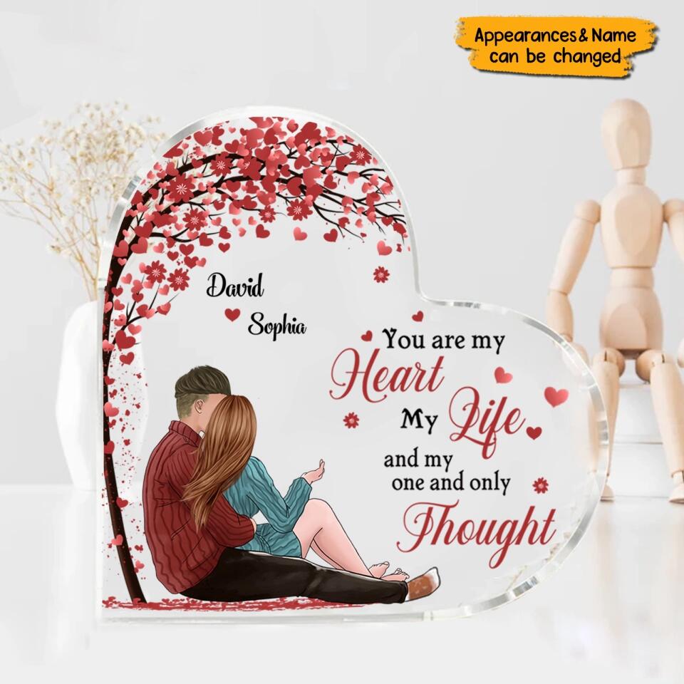 You Are My Heart My Life - Personalized Couple Heart Shaped Acrylic Plaque