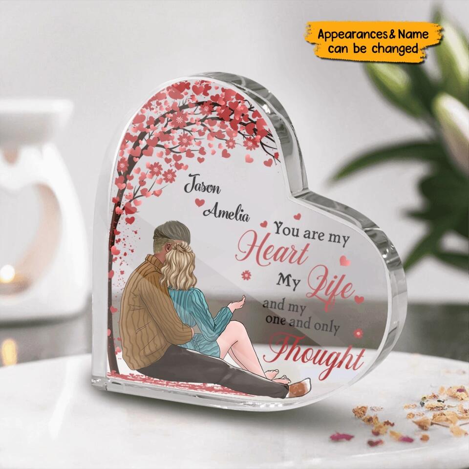 You Are My Heart My Life - Personalized Couple Heart Shaped Acrylic Plaque