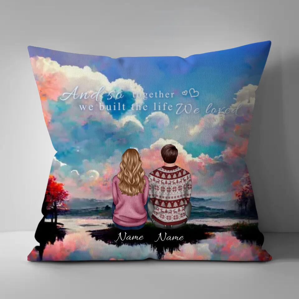 Personalized Back View Couple Pillow, Valentine's Day Gift For Lover