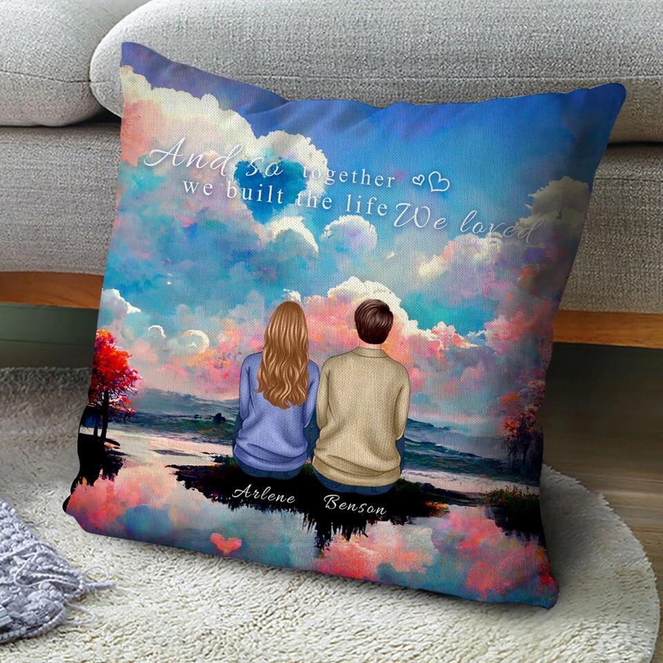 Personalized Back View Couple Pillow, Valentine's Day Gift For Lover