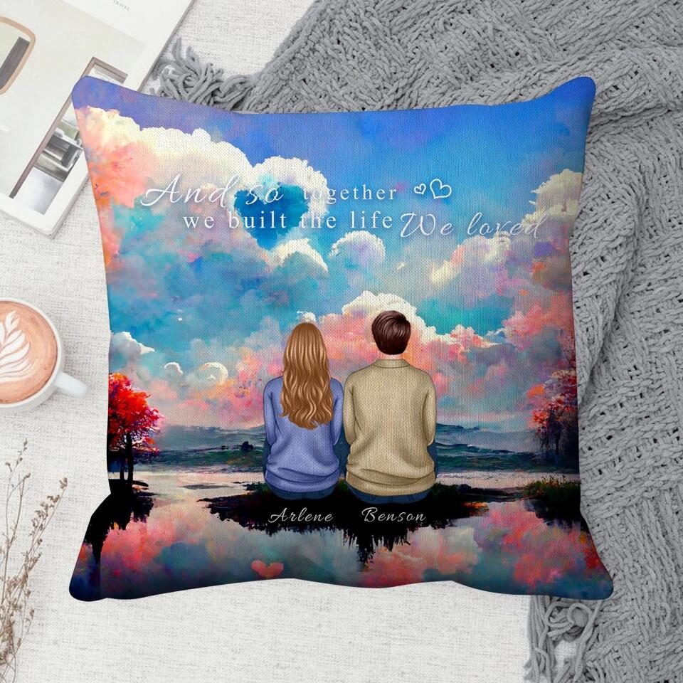 Personalized Back View Couple Pillow, Valentine's Day Gift For Lover