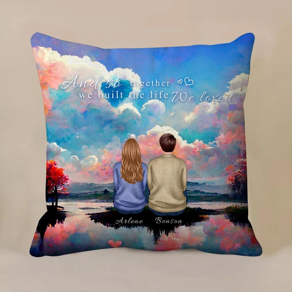 Personalized Back View Couple Pillow, Valentine's Day Gift For Lover