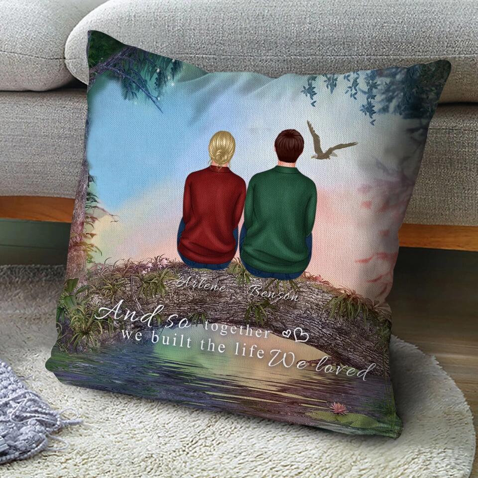 Grow Old Along with Me - Personalized Back View Couple Pillow, Valentine's Day Gift For Lover