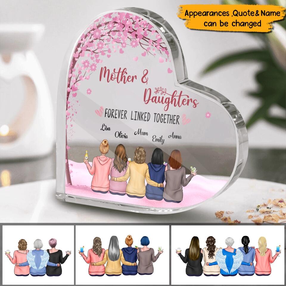 Mother&Daughter Forever Linked Together 
 - Personalized Heart-Shaped Acrylic Plaque