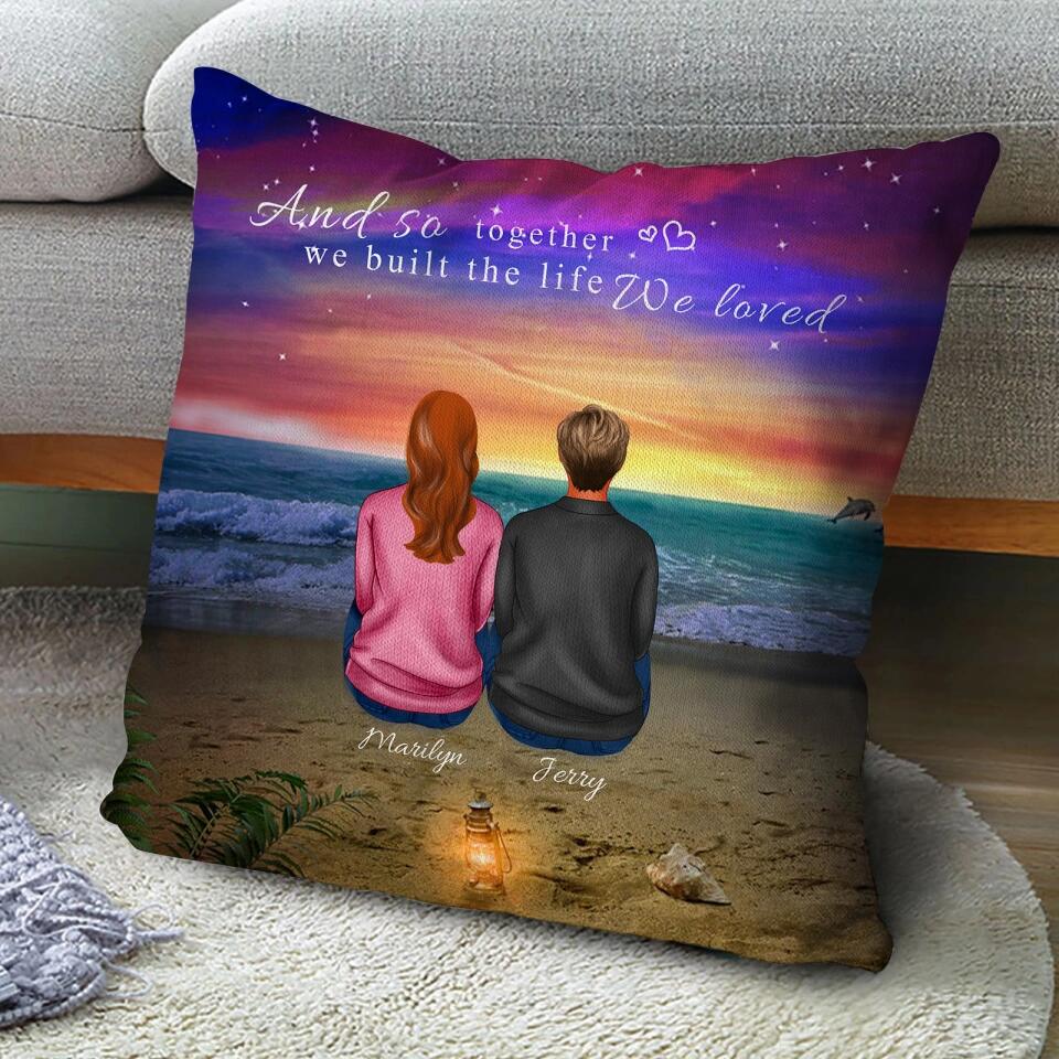 Grow Old Along with Me - Personalized Back View Couple Pillow, Gift For Lover