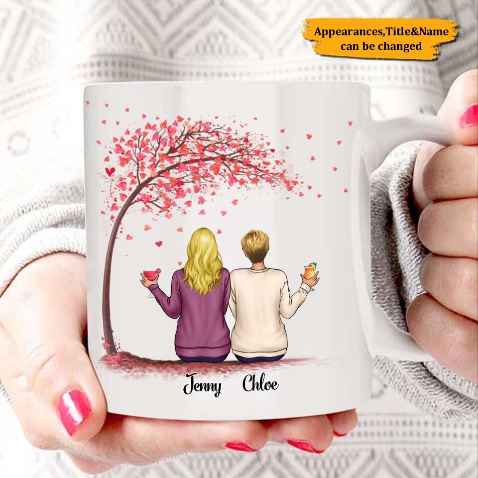 Sisters forever, never apart. Maybe in distance but never at heart - Personalized Mug-Up to 6 Sisters/Friends