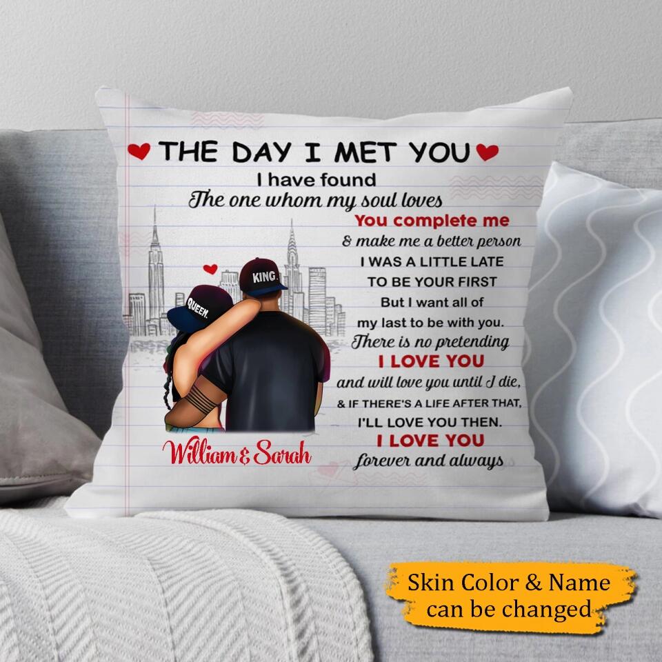 Couple The Day I Met You - Personalized Couple Pillow - Gift for Your Lover