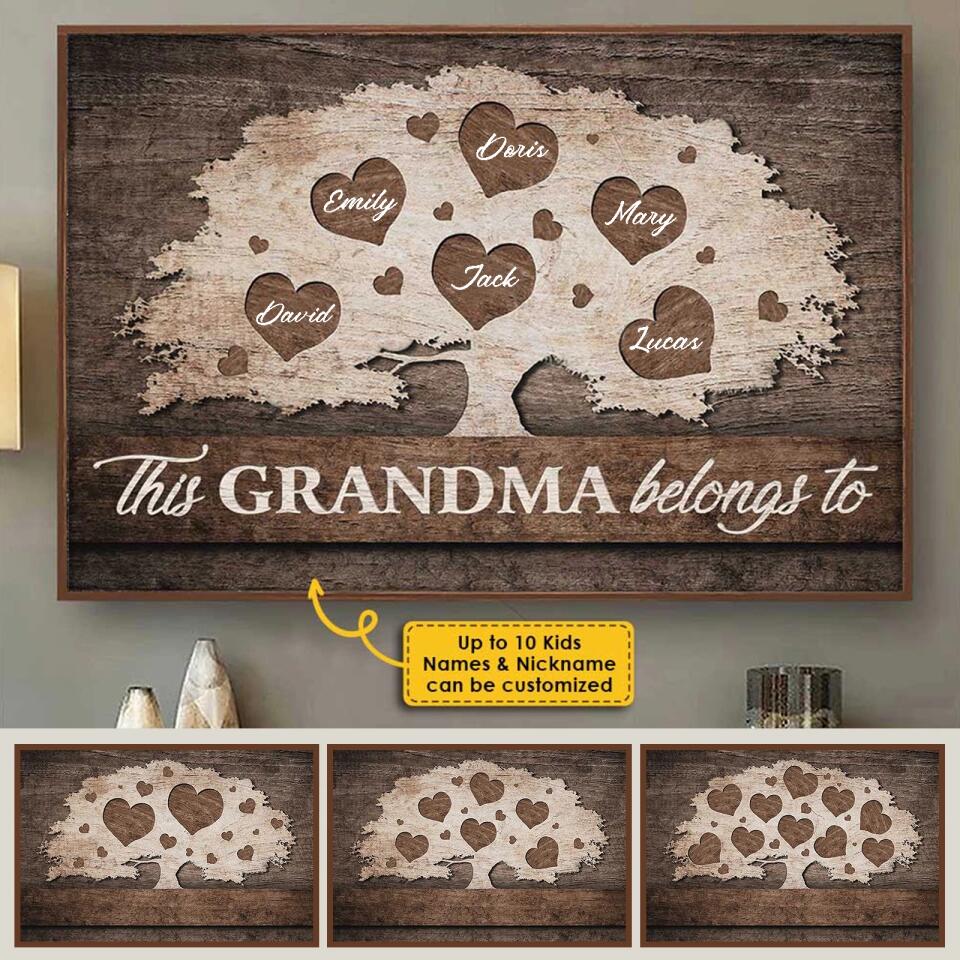 This Grandma Belongs To These Kids - Personalized Horizontal Poster