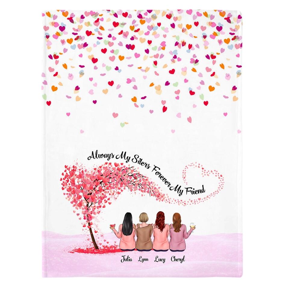 The Love Between Sisters Is Forever - Personalized Blanket