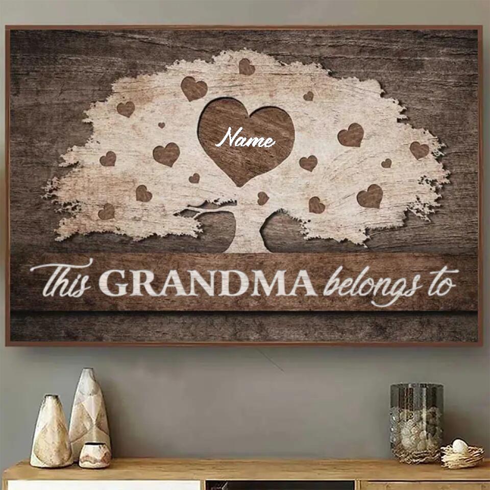 This Grandma Belongs To These Kids - Personalized Horizontal Poster