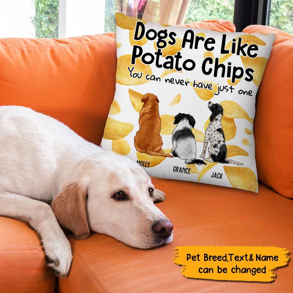 Dogs Cats Like Potato Chips - Funny Pet Personalized Pillow