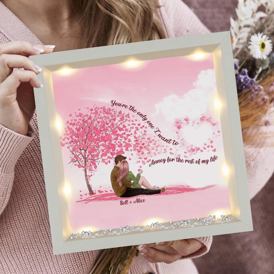 You're The Only One  I Want To - Personalized Light-Up Frame Valentine's Day Gift for Her/Him