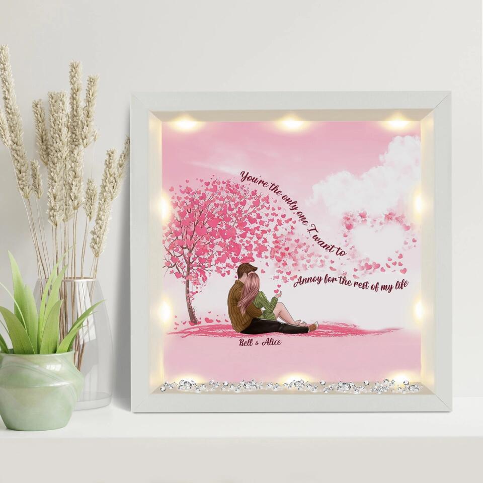 You're The Only One  I Want To - Personalized Light-Up Frame Valentine's Day Gift for Her/Him