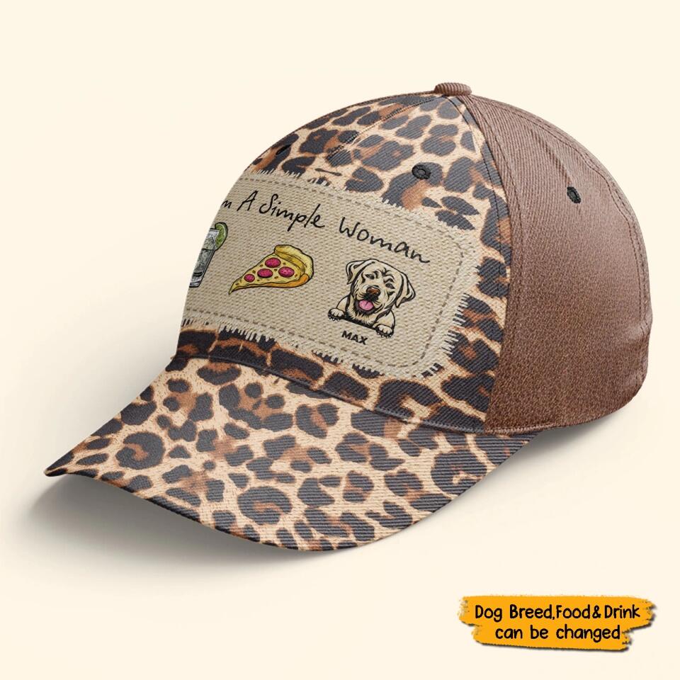 I Am A Simple Woman - Personalized Leopard Print
 Classic Cap - Birthday Gift For Dog Mom, Dog Lover, Wife, Gift From Mom To Daughters