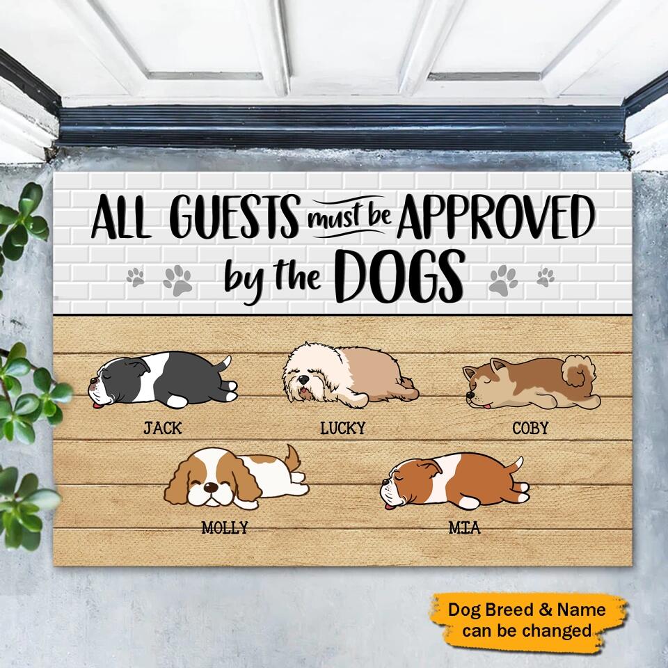 All Guests Must Be Approved By Dog - Personalized Door mat, Gift For Dog Lovers