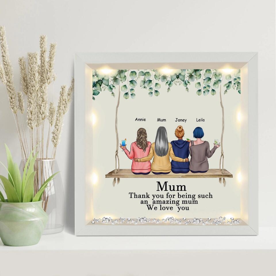 Mum Thank You For Being Such An Amazing Mum We Love You - Personalized Light-Up Frame - Gift for Mother's Day