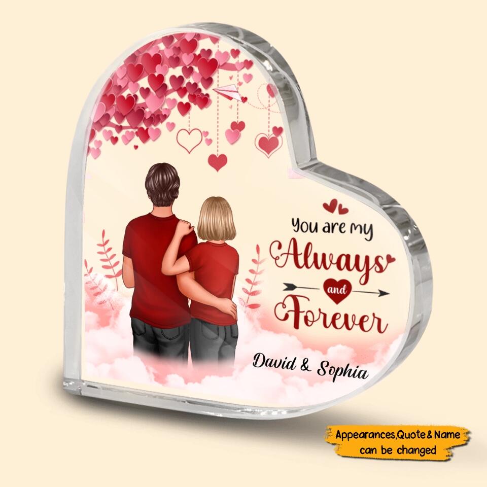 You Are My Always And Forever - Personalized Couple Heart Acrylic Plaque