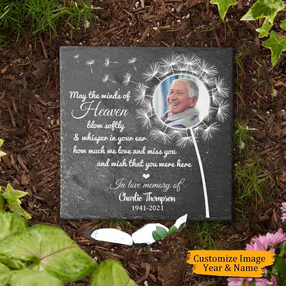 May The Winds Of Heaven Blow Softly - Personalized   Butterfly Shape,Memorial Garden Stone,Gift For Family Members